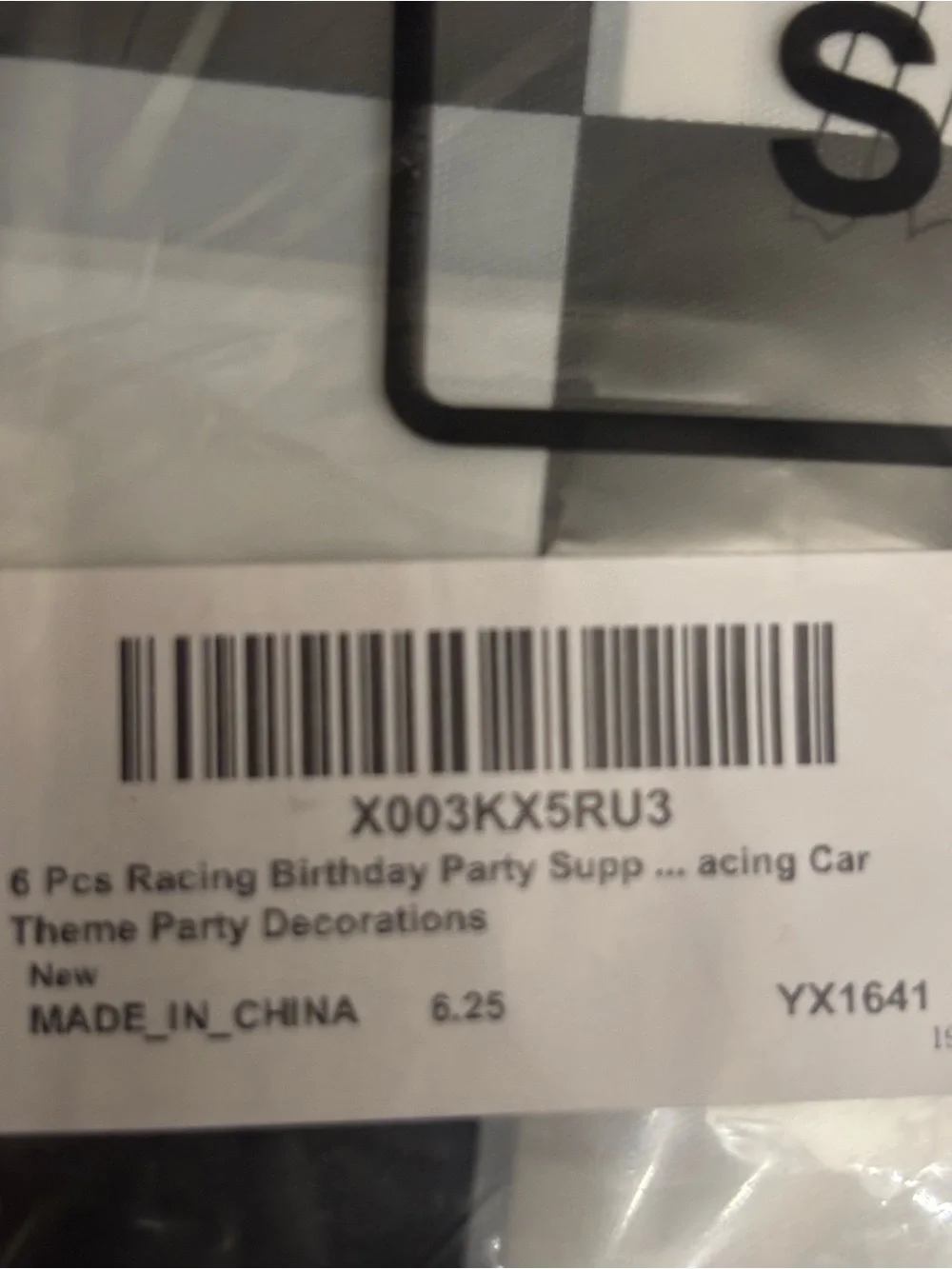 Racing Car Theme Birthday Party Decorations - Black